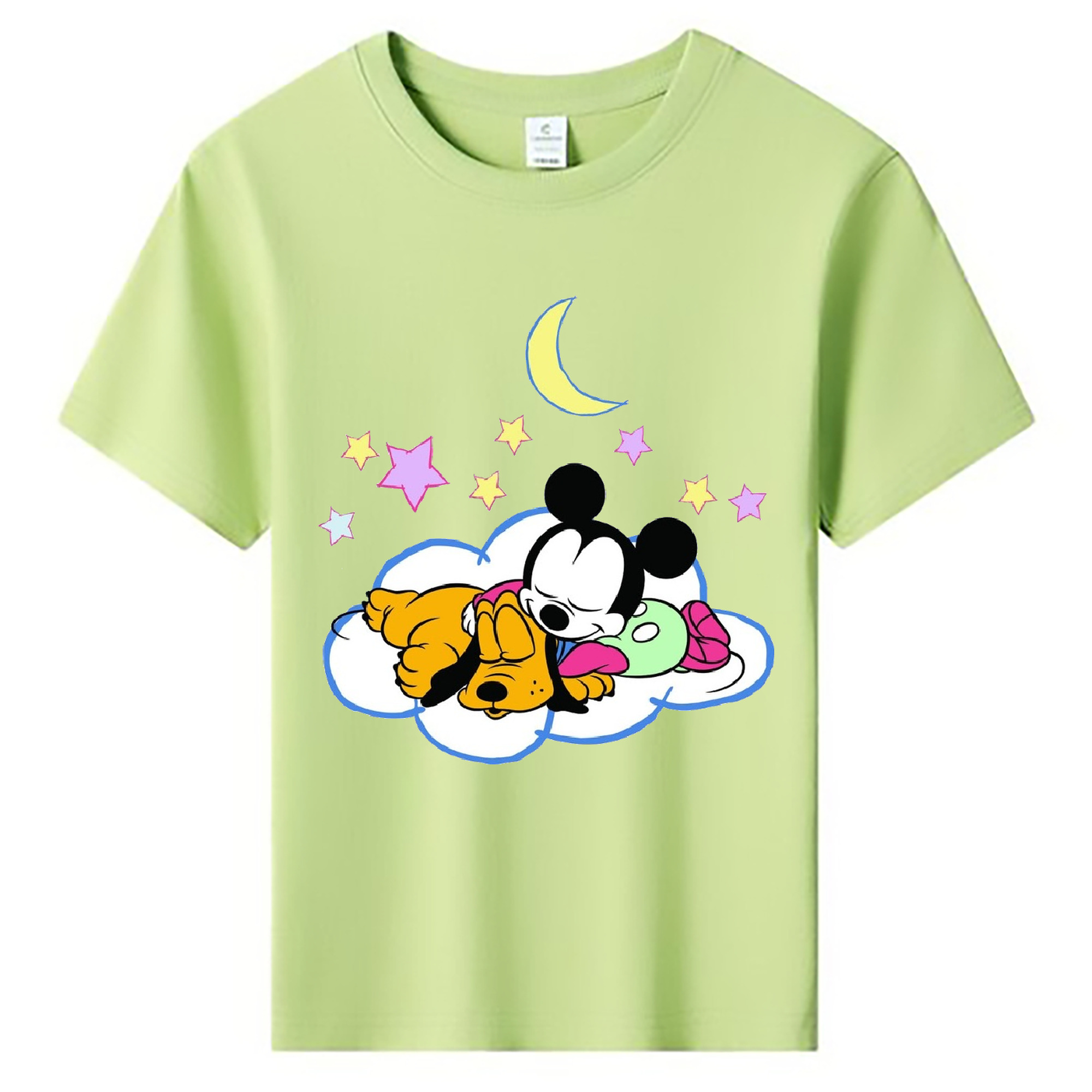 ミッキーマウス Mickey Mouse 綿100％キッズTシャツ（フロントプリント）